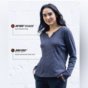 ⚫️ NWOT |Hi-Tec| Space-Dye Ribbed Knit Long Sleeve T-Shirt